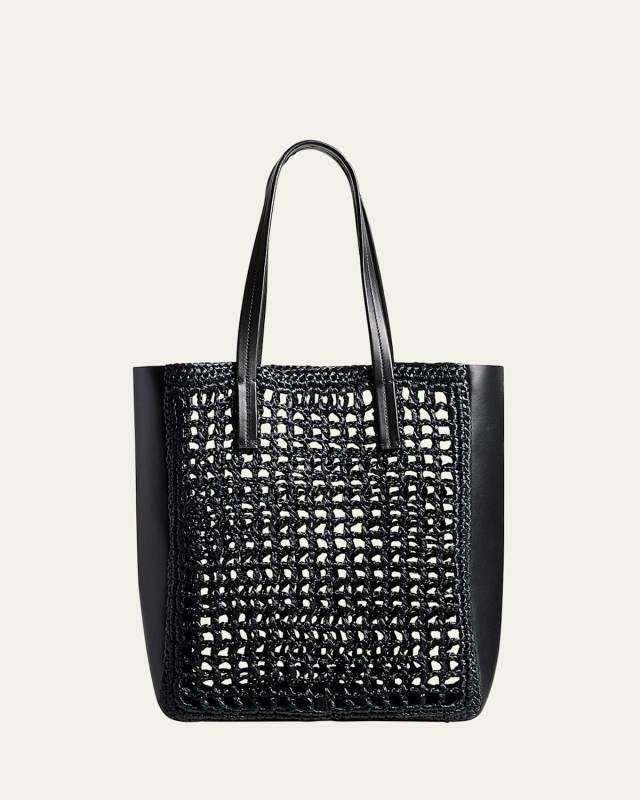 Zoe Small Raffia Tote Bag